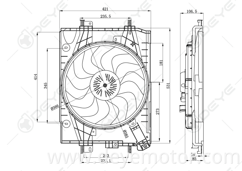 214818009 214816812R 214812218R 214753416R 214819521R auto radiator electric fan 12v for DACIA SANDERO RENAULT CAPTUR CLIO